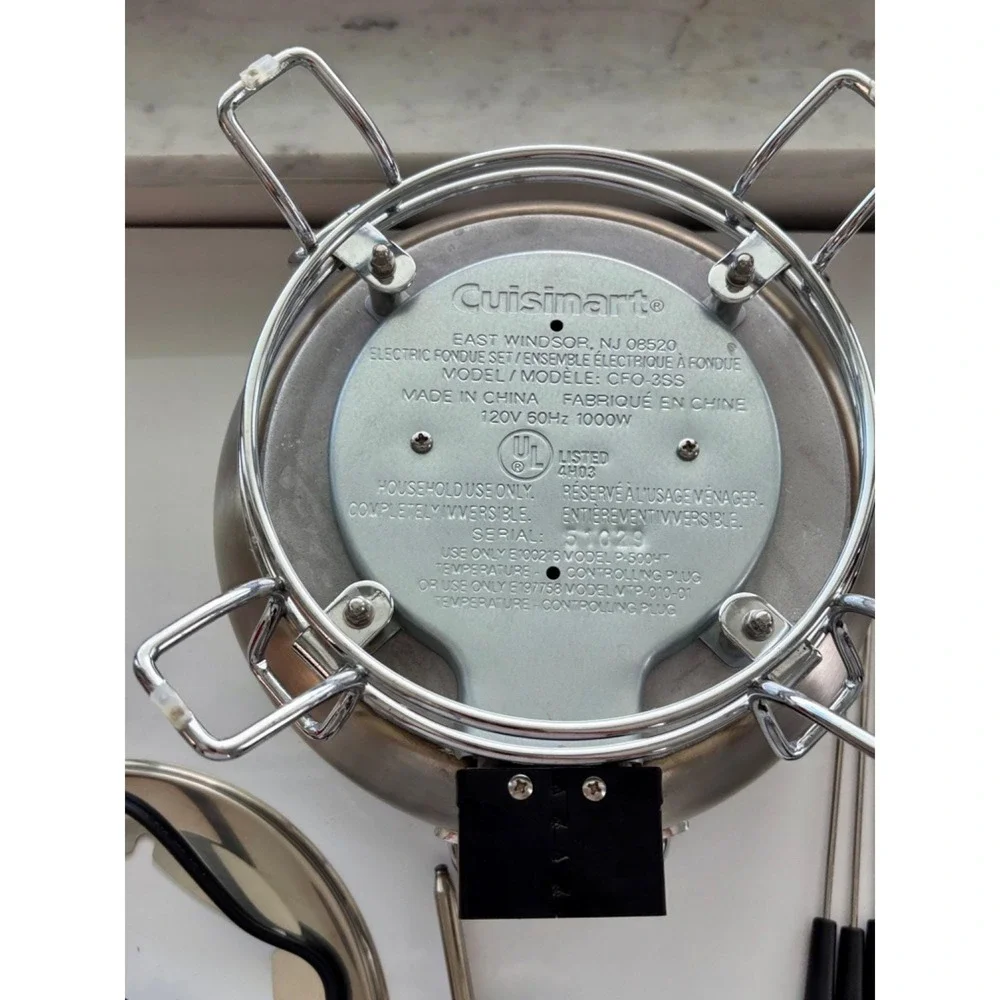 Fondue Set Cuisinart Stainless Steel Silver Electric CFO-3SS New